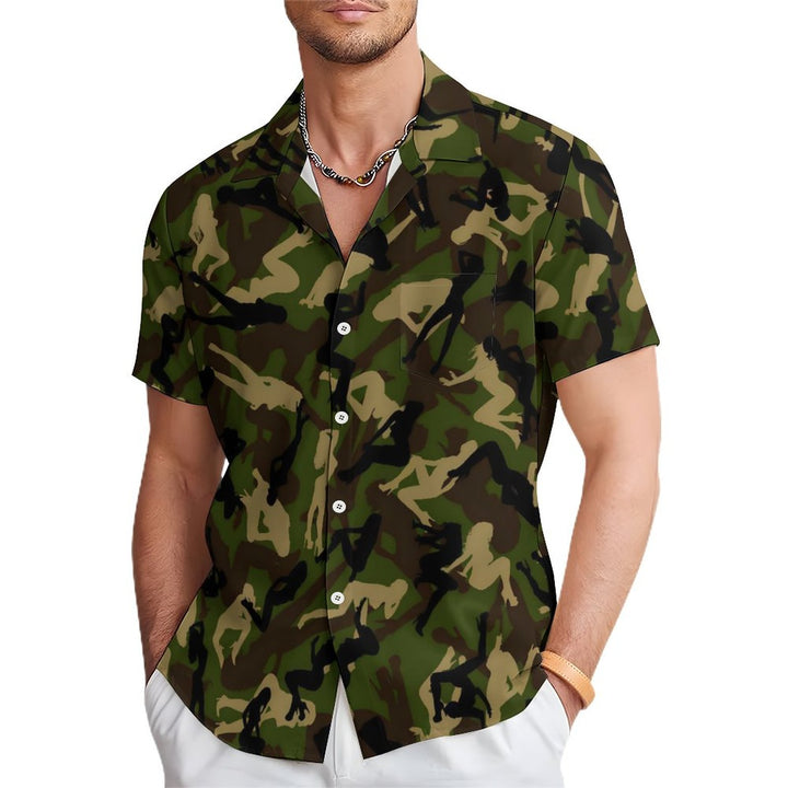 Men's Fun Camouflage Casual Short Sleeve Shirt 2311000402