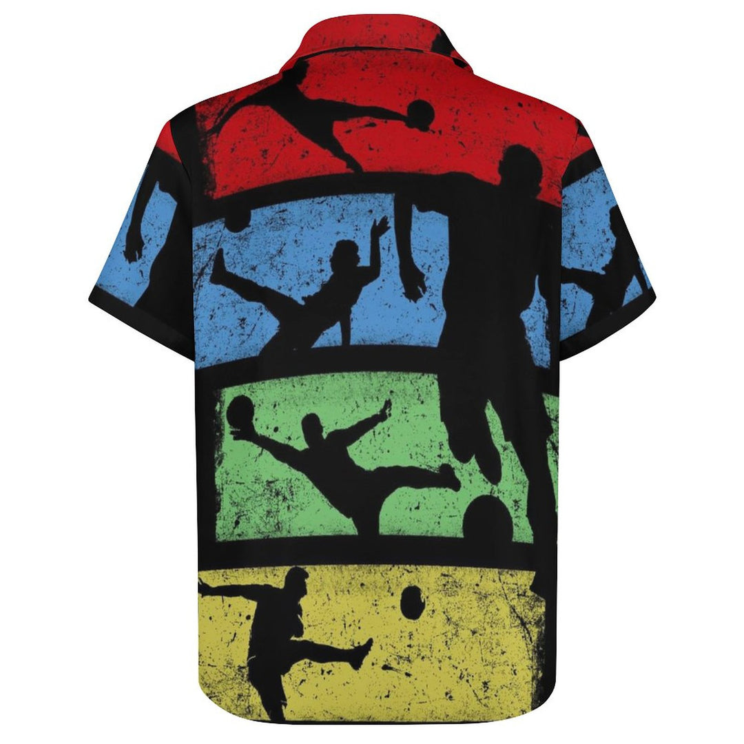 Men's Fun Printed Casual Chest Pocket Short Sleeve Shirt 2309000443