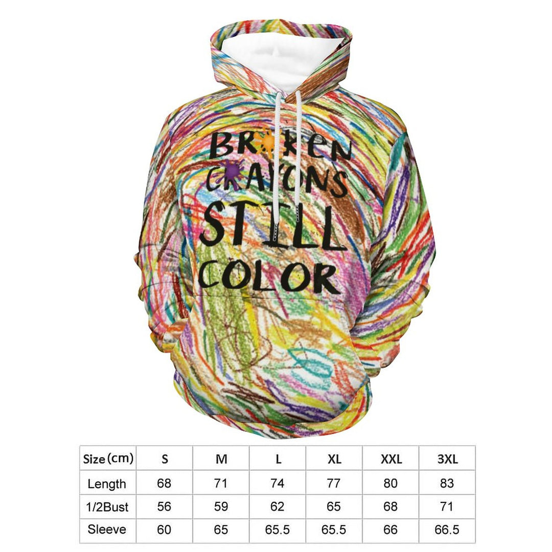 Unisex Broken Crayons Still Color Hoodies Mental Health Sweatshirts 2311000188