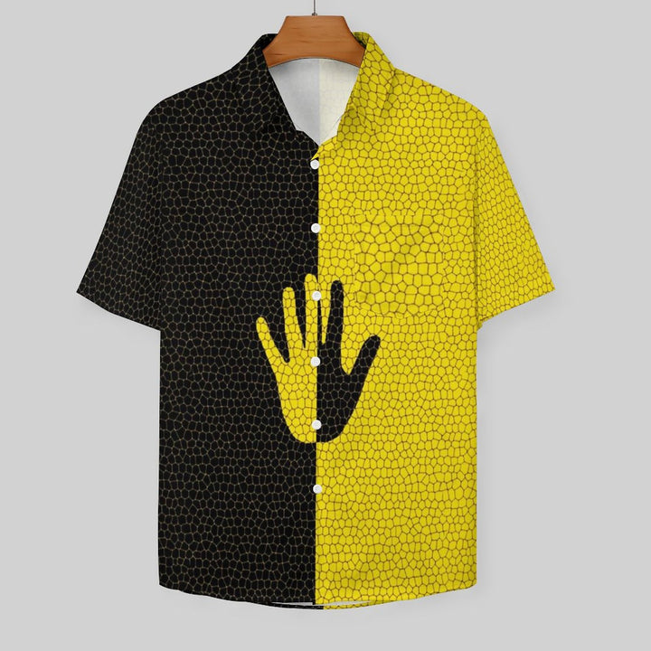 Casual Printed Chest Pocket Short Sleeved Shirt 2309000701