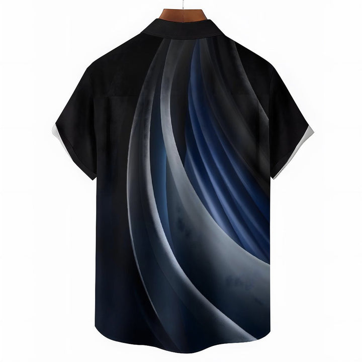 Men's Texture Casual Short Sleeve Shirt 2312000506