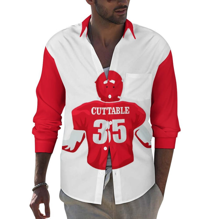 Men's Baseball Casual Printed Long Sleeve Shirt 2310000293