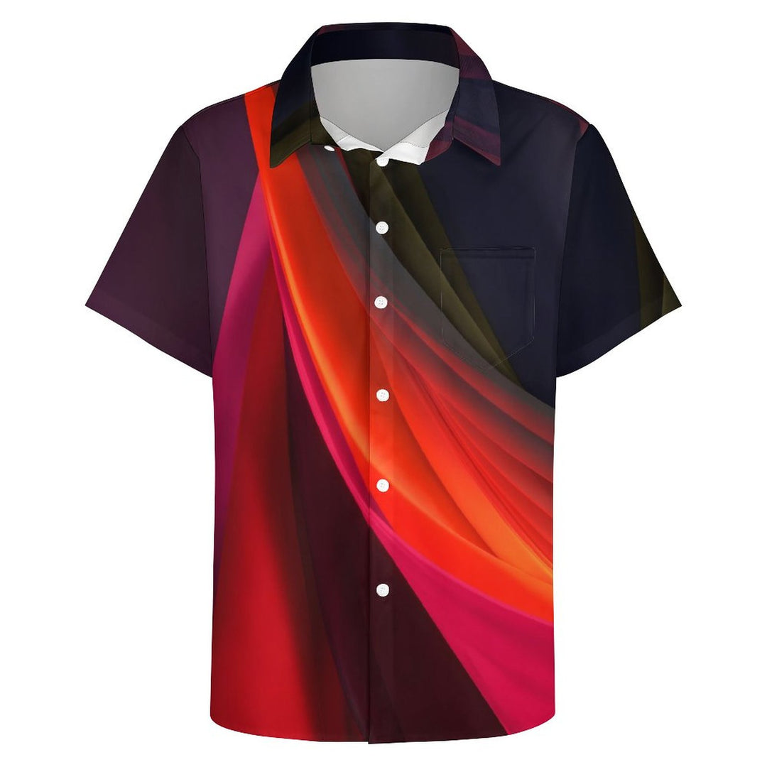 Men's Texture Casual Short Sleeve Shirt 2312000500
