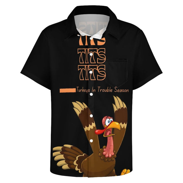 Thanksgiving Chest Pocket Short Sleeve Shirt 2310000290
