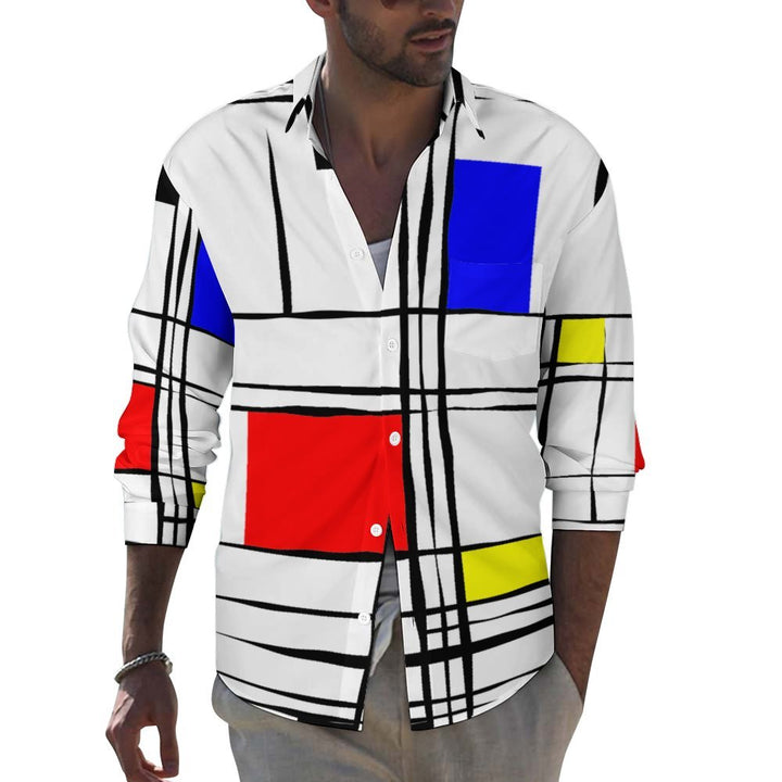 Men's Casual Printed Long Sleeve Shirt 2310000089