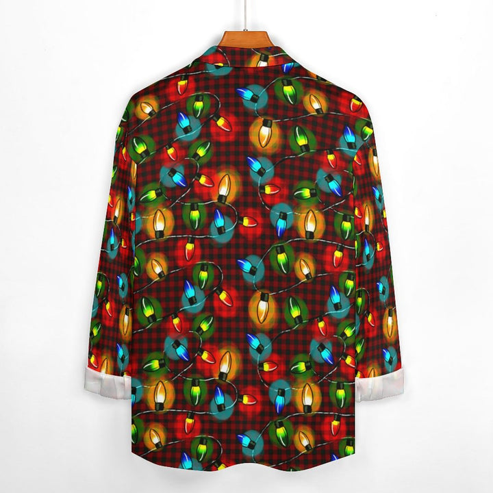 Men's Christmas Lights Casual Printed Long Sleeve Shirt 2311000315