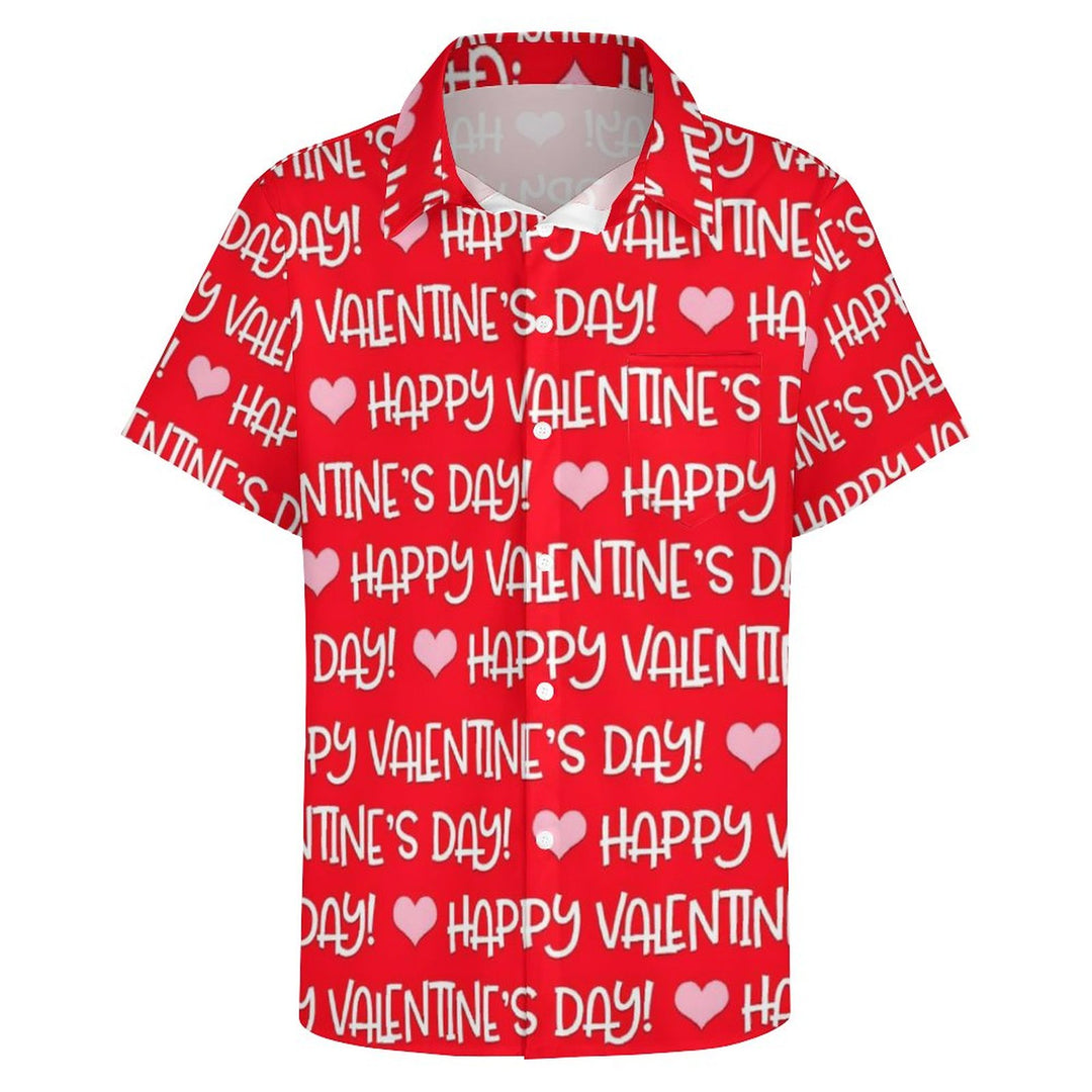 Men's Valentine's Day Casual Short Sleeve Shirt 2311000673