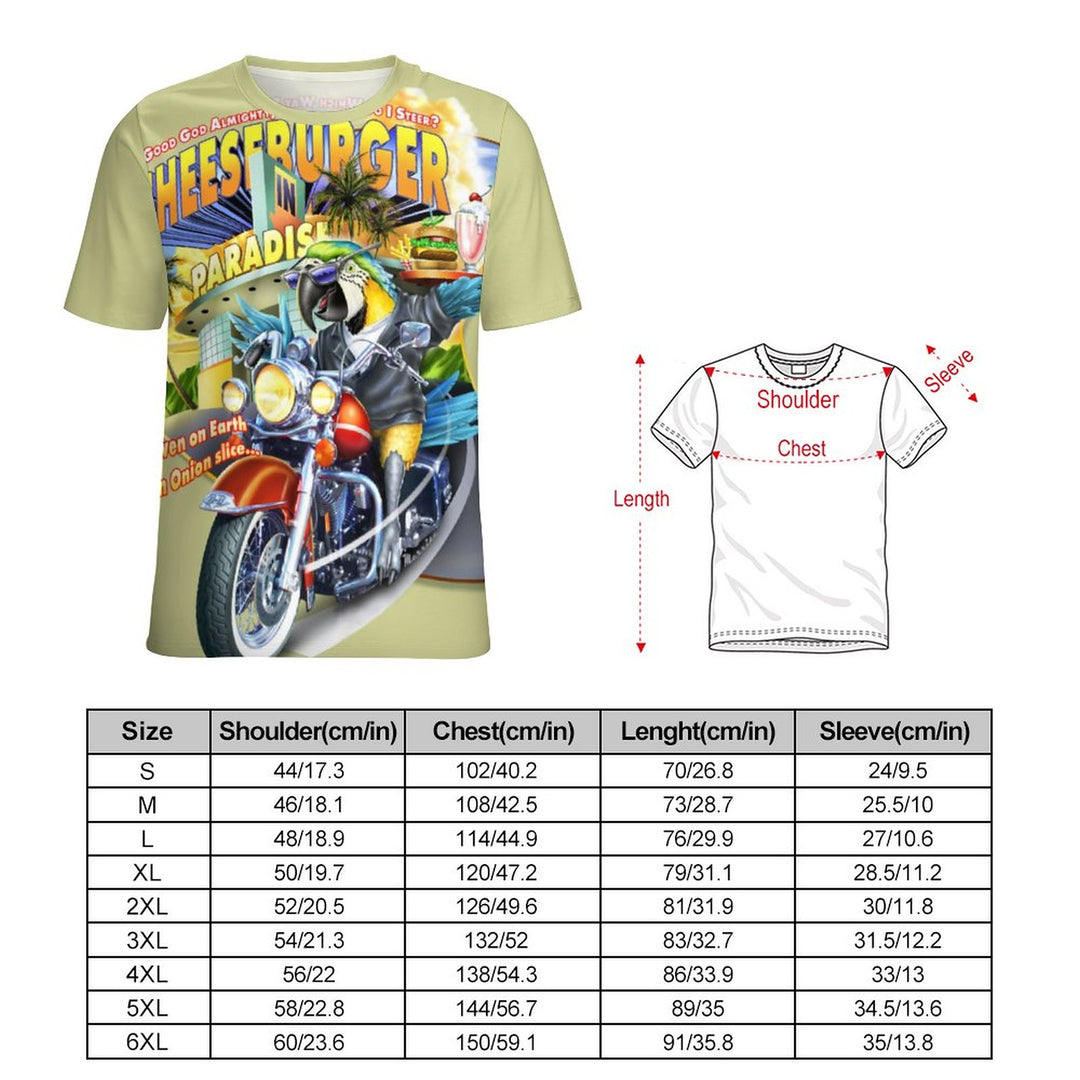 Parrot Motorcycle Round Neck Casual T-shirt 2310000362