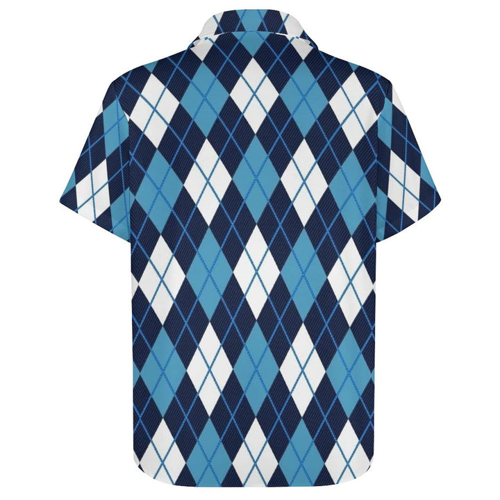 Men's Geometric Casual Chest Pocket Short Sleeve Shirt 2309000066