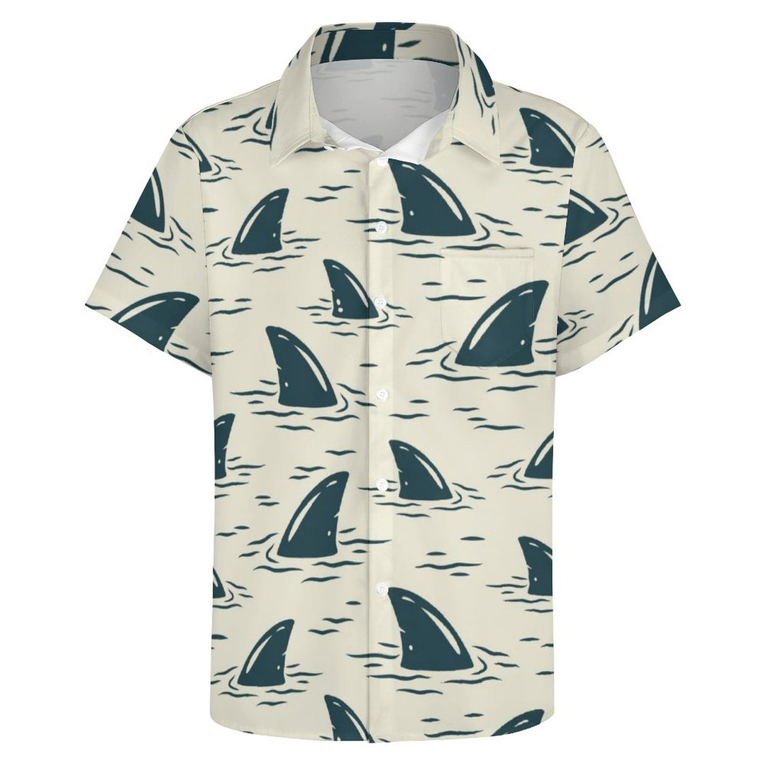 Fish Fin Casual Chest Pocket Short Sleeve Shirt 2310000040