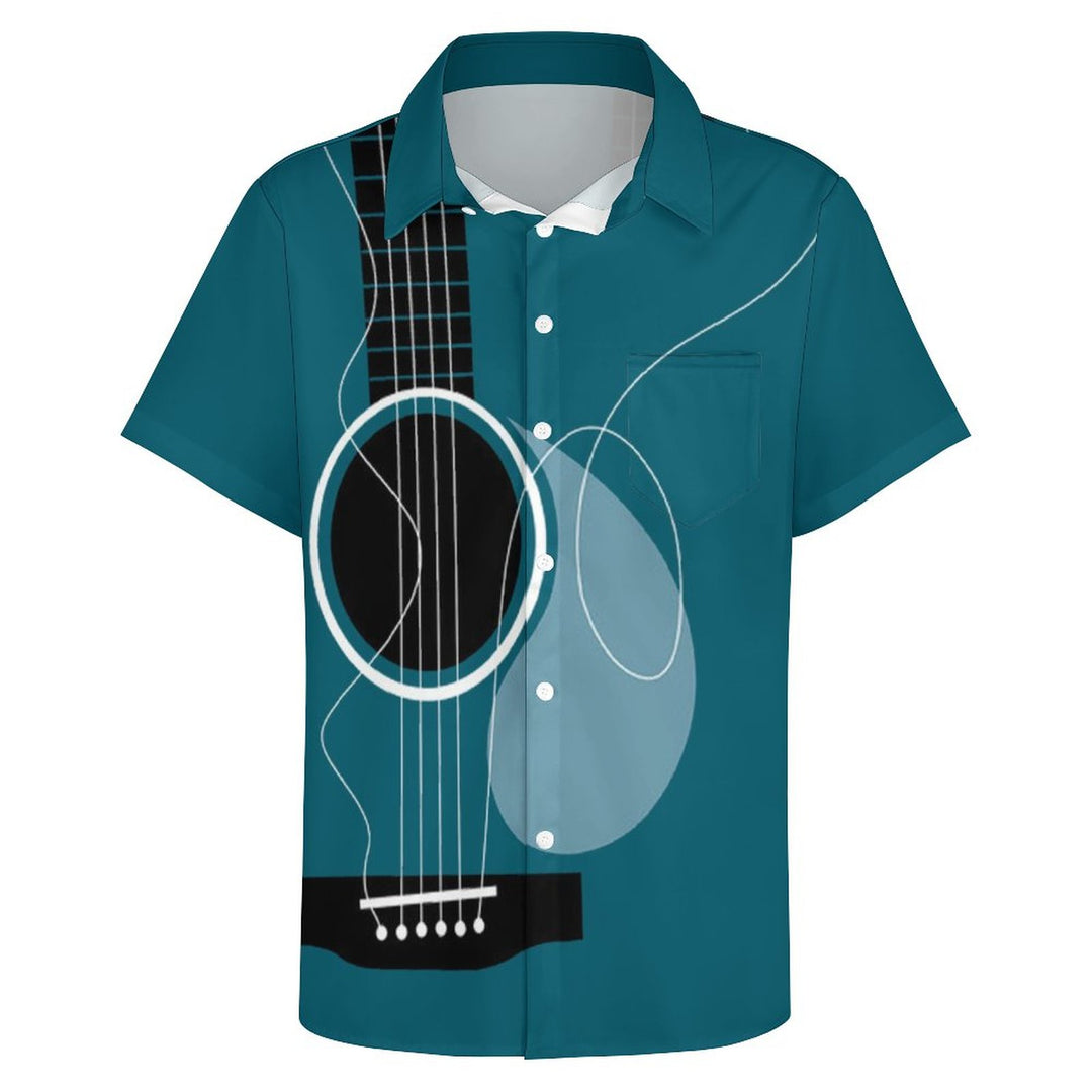 Guitar Casual Chest Pocket Short Sleeved Shirt 2310000105