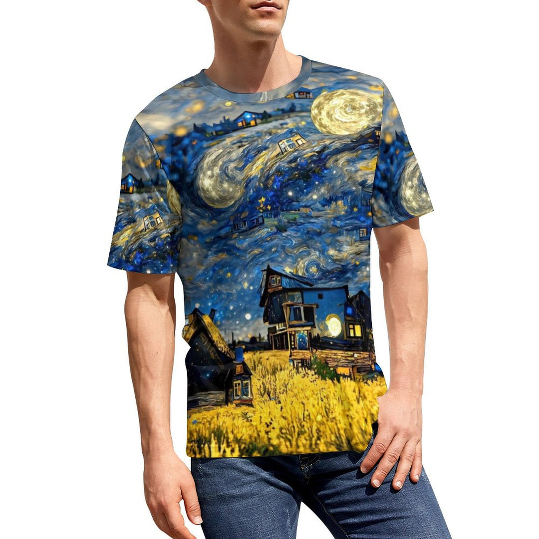 Art Print Crew Neck Casual T-Shirt 2308101037