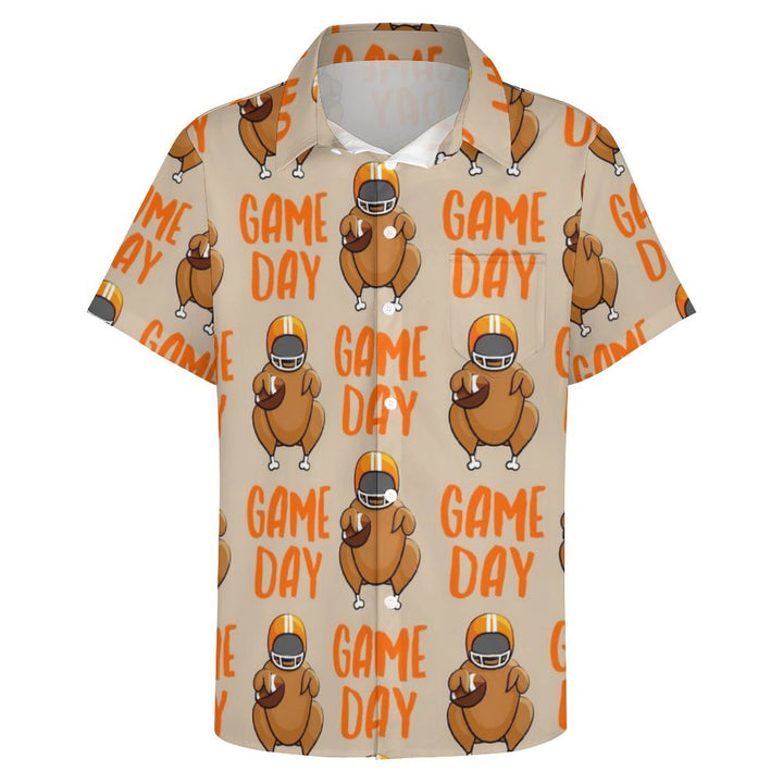 Game Day Casual Chest Pocket Short Sleeve Shirt 2310000199