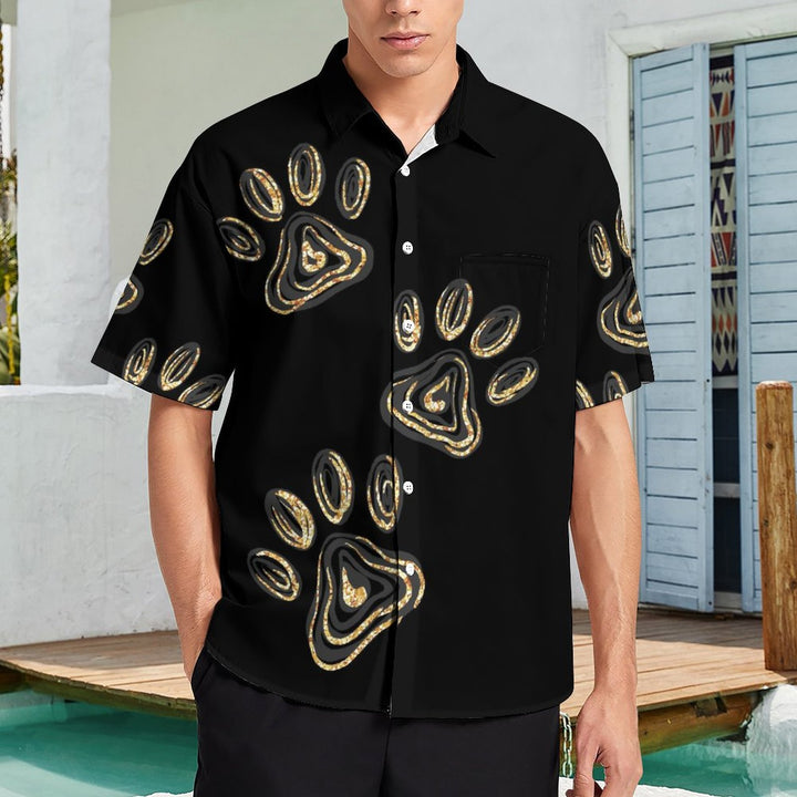 Cat Paw Casual Chest Pocket Short Sleeve Shirt 2309000424