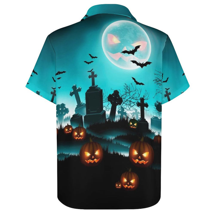 Halloween Casual Chest Pocket Short Sleeve Shirt 2309000103