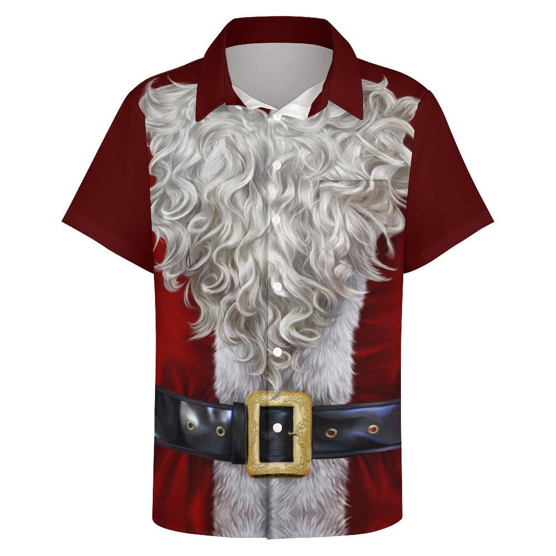Men's Santa Claus Beard Casual Short Sleeve Shirt 2311000191