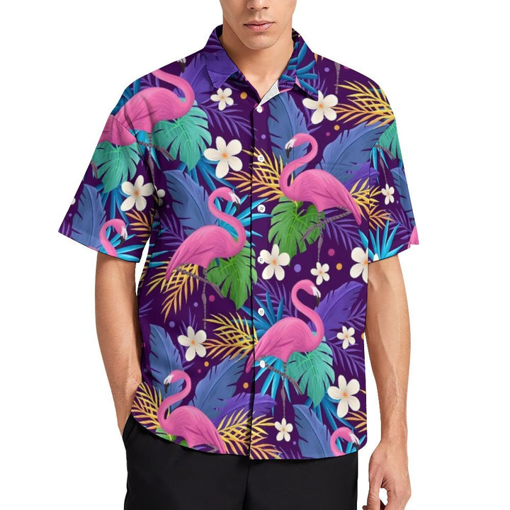 Flamingo Breast Pocket Short Sleeve Shirt 2310000579