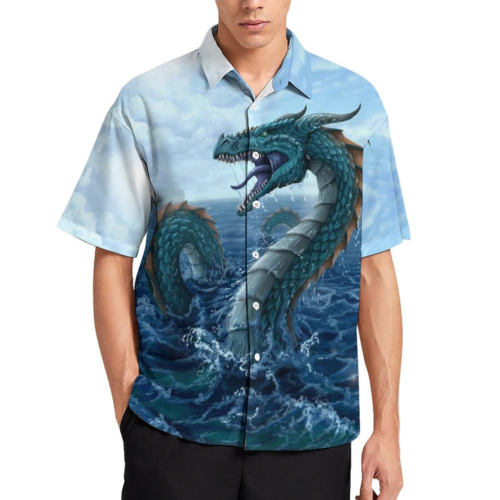 Men's Dragon Print Hawaiian Short Sleeve Shirt 2304108721
