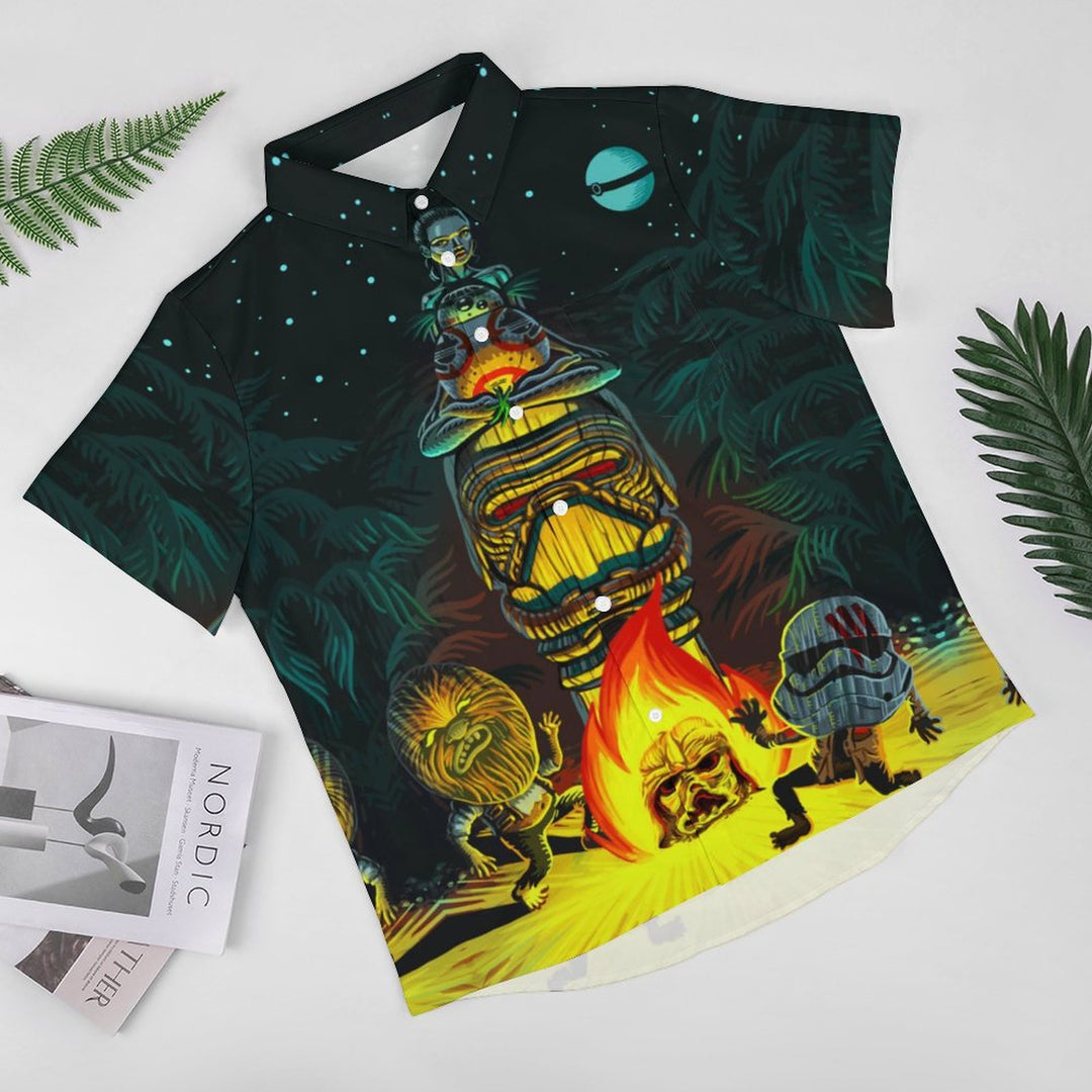 Men's Tiki Star Wars Savages Casual Short Sleeve Shirt 2401000010