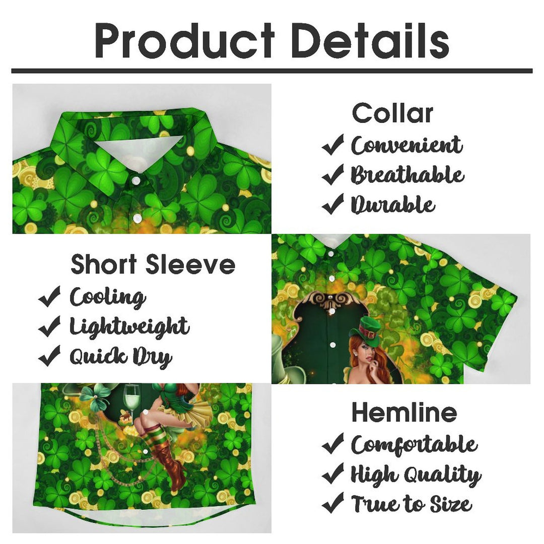 Men's St. Patrick's Day Casual Short Sleeve Shirt 2312000496