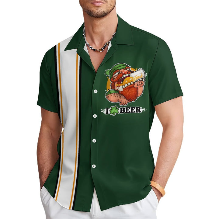 Men's St Patrick'S Day Beer Casual Short Sleeve Shirt 2312000214