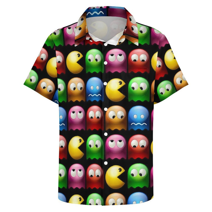 Men's 3D Little Monster Print Casual Short Sleeve Shirt 2307101369