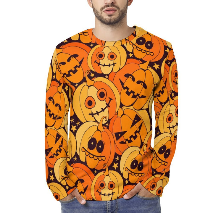 Casual Halloween Pumpkin Long Sleeve T-Shirt 2309000369