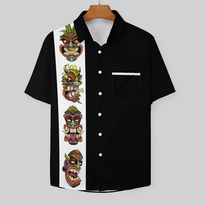 Men's TIKI Print Casual Short Sleeve Shirt 2306102576