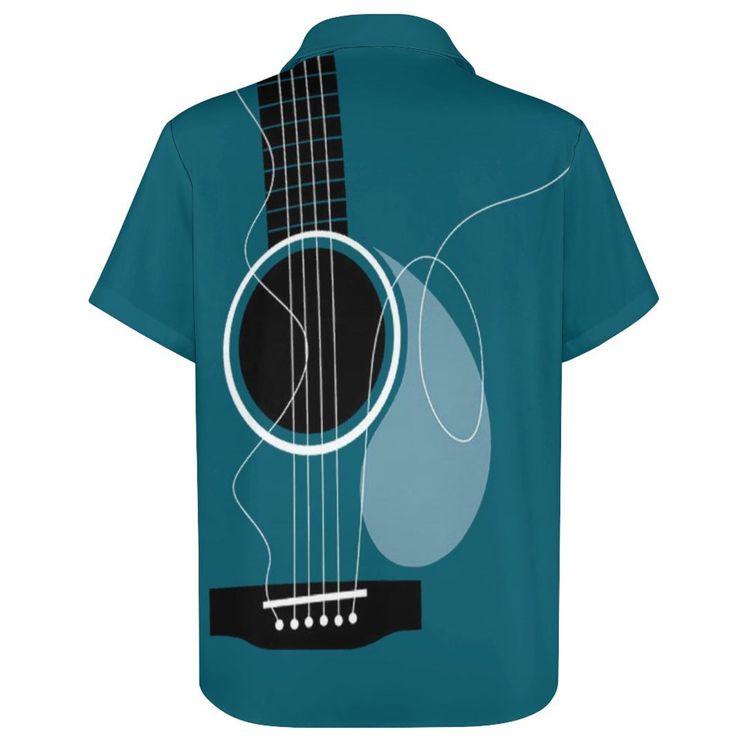 Guitar Casual Chest Pocket Short Sleeved Shirt 2310000105