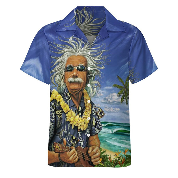 Men's Elderly Pattern Casual Vacation Short Sleeve Shirt 2304109848