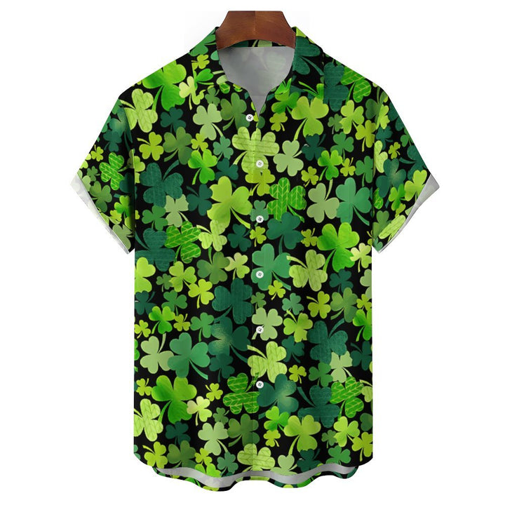 Clover Printed Casual Short Sleeved Shirt 2310000765
