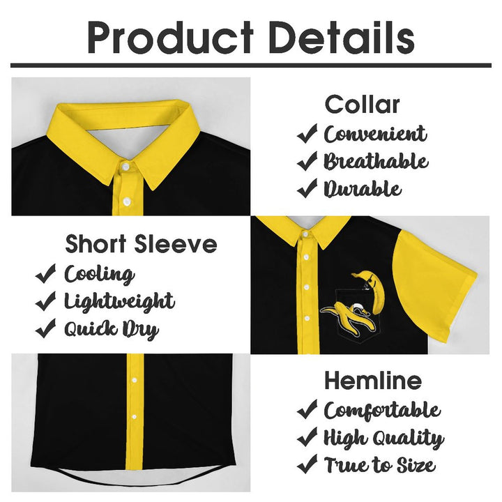 Men's Fun Banana Casual Short Sleeve Shirt 2312000301