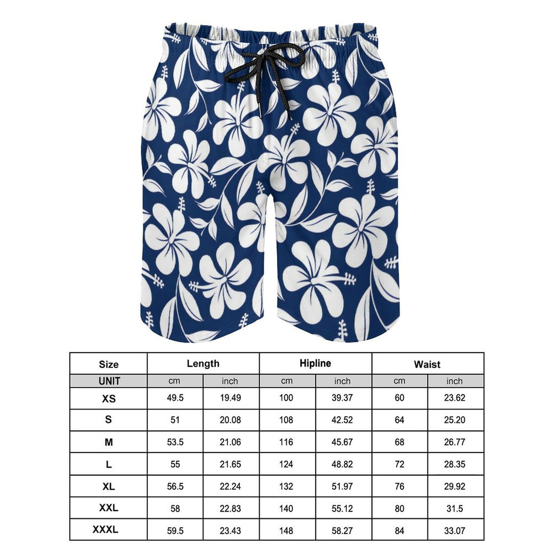 Men's Sports Hawaii Flowers Beach Shorts 2312000021