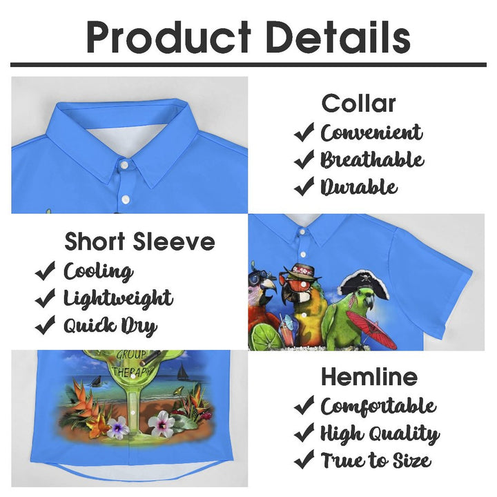 Parrot Vacation Breast Pocket Short Sleeve Shirt 2310000580