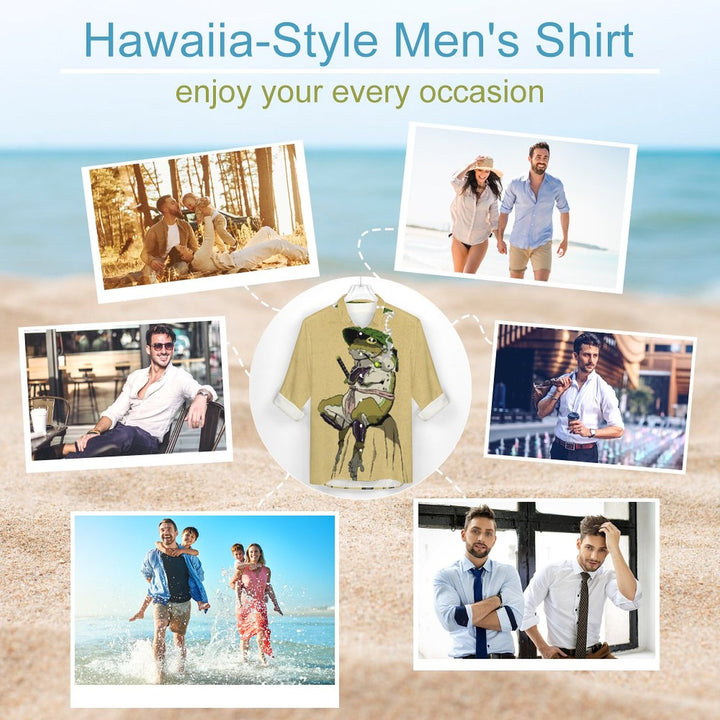 Plus Size Men's Casual Print Long Sleeve Shirt 2308100811