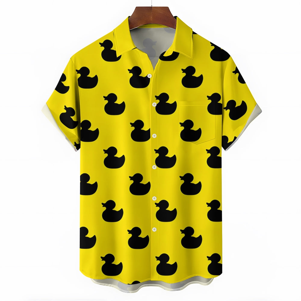 Men's Little Black Duck Casual Short Sleeve Shirt 2403000382