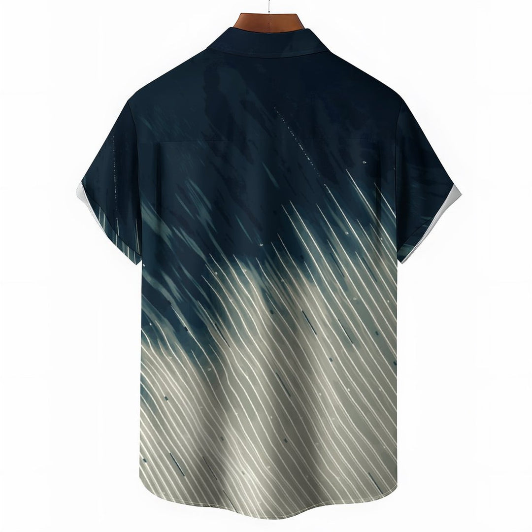 Men's Classic Striped Gradient Short Sleeve Shirt 2310000897