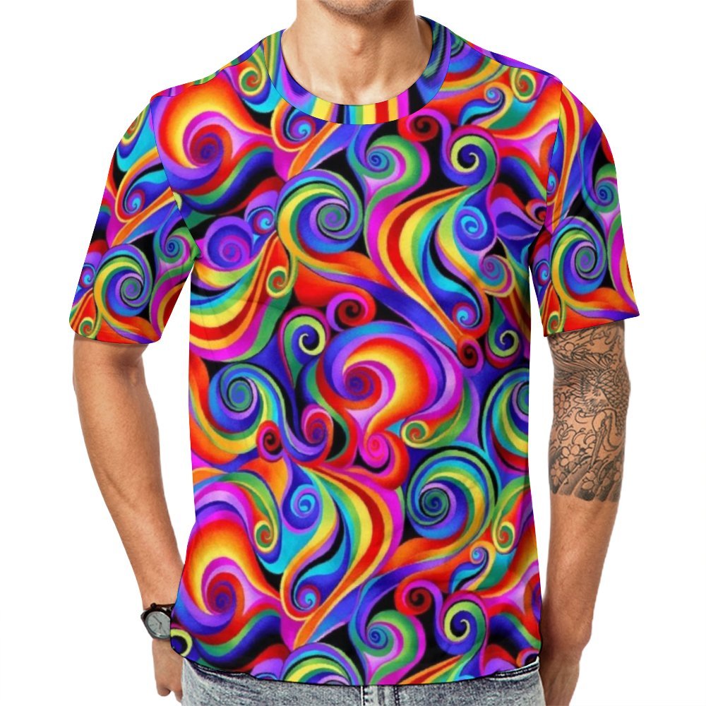 Men's Colorful Art Spiral T-shirt 2312000011