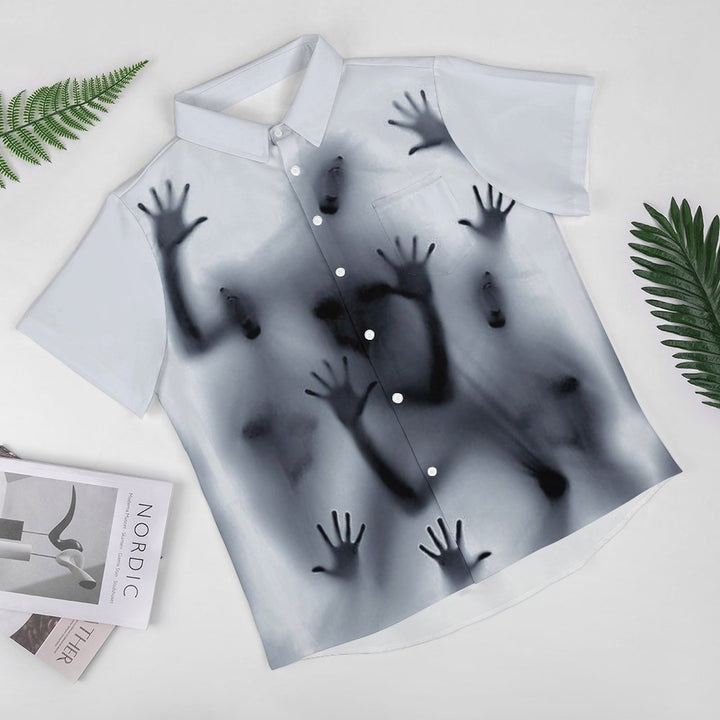 Men's Ghost Print Casual Fashion Short Sleeve Shirt 2307101490