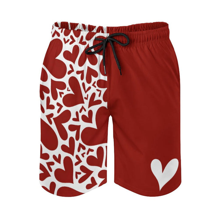 Men's Sports Valentine's Day Hearts Beach Shorts 2401000158