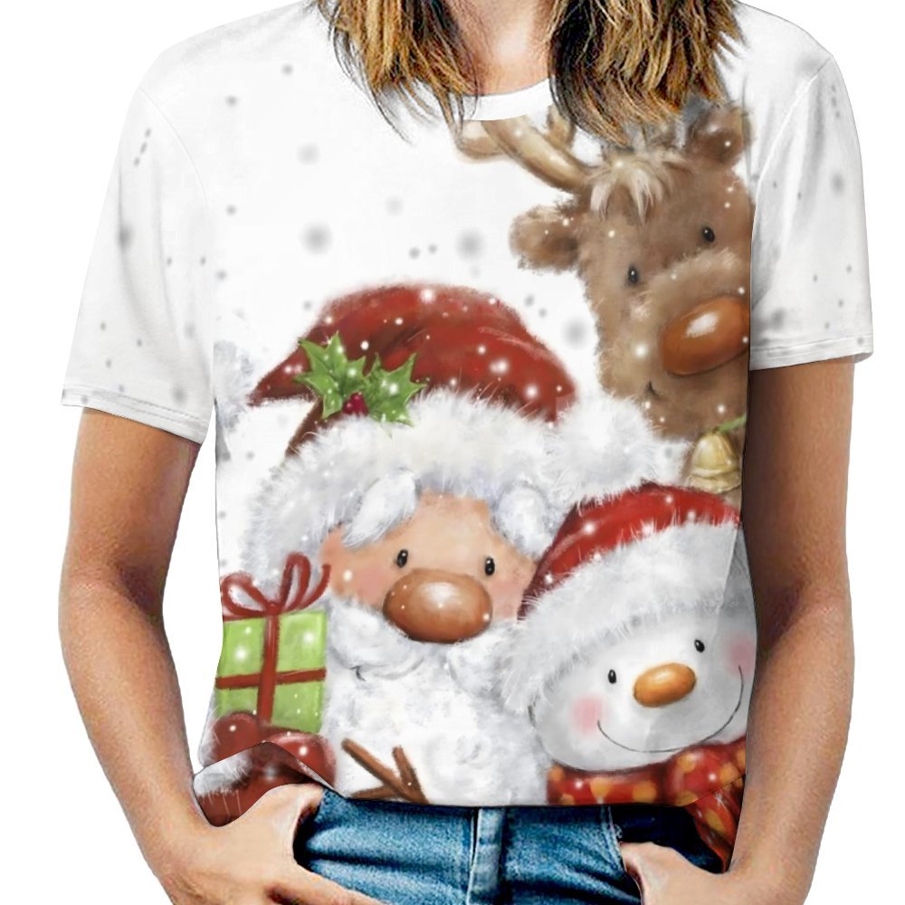 Women's Christmas Casual Short Sleeve T-Shirt 2310000635