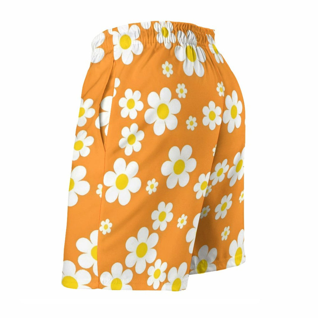 Men's Flowers Orange Sports Fashion Beach Shorts 2311000678