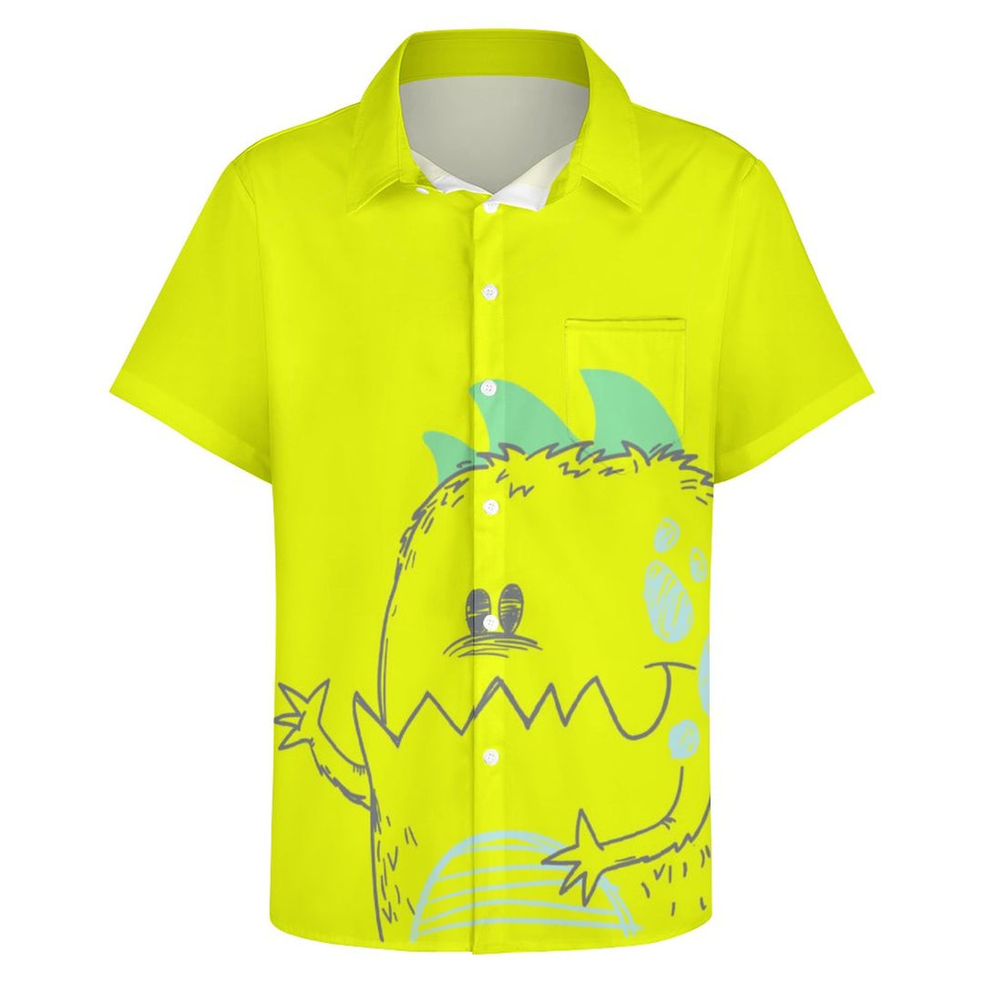 Monster Casual Printed Chest Pocket Short Sleeved Shirt 2309000553