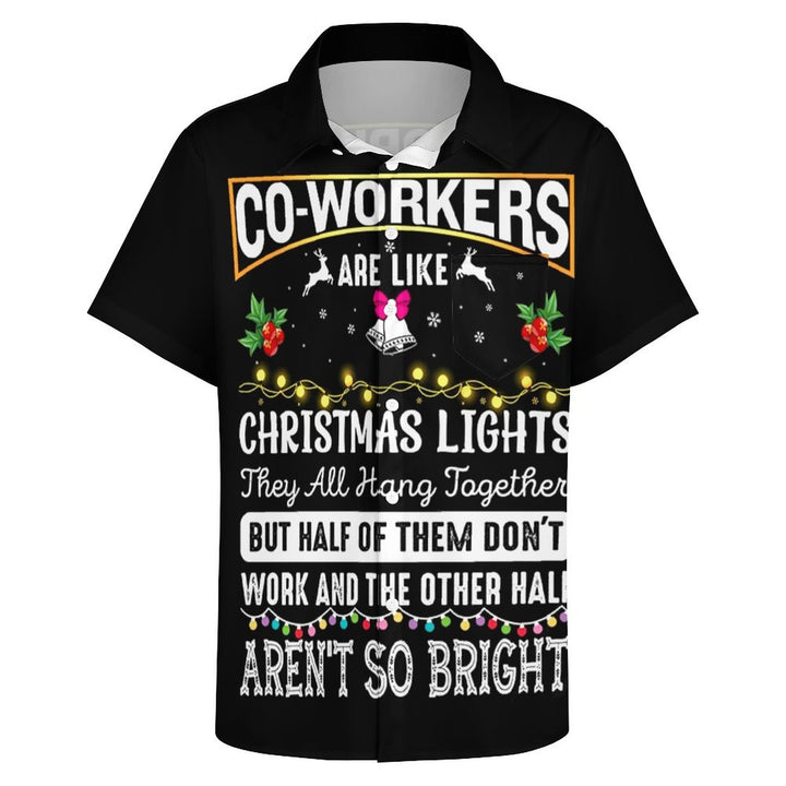 Christmas Copywriting Casual Short Sleeved Shirt 2310000741