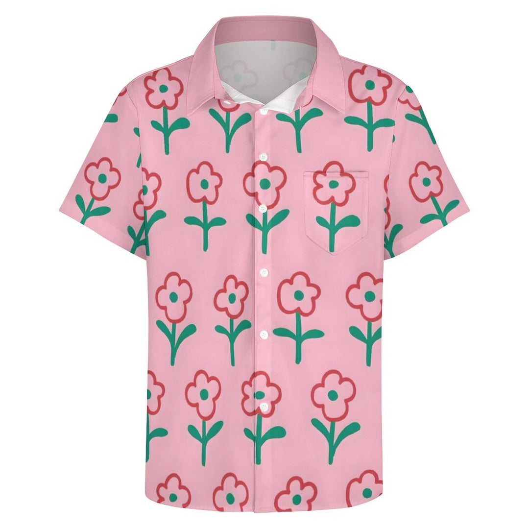Men's Flowers Casual Short Sleeve Shirt 2311000573