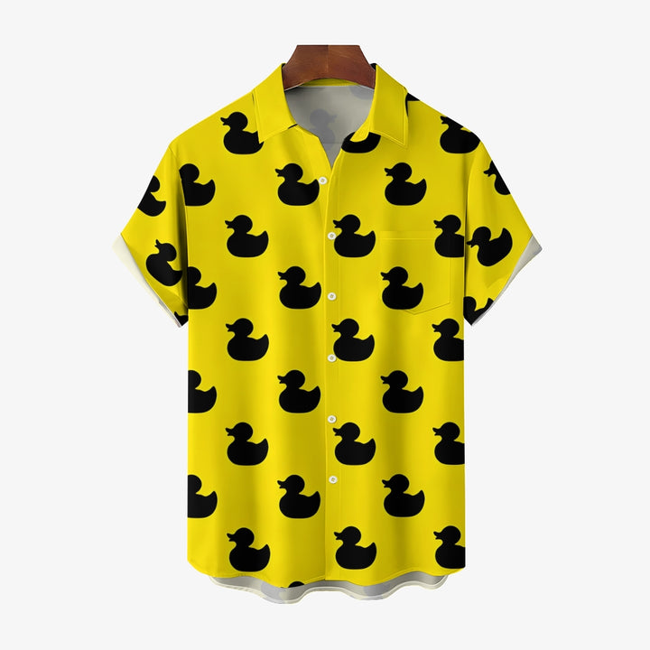 Men's Little Black Duck Casual Short Sleeve Shirt 2403000382