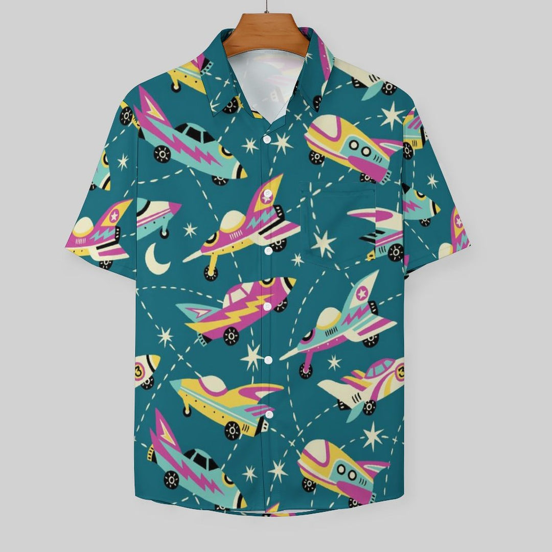 Spaceship Casual Chest Pocket Short Sleeved Shirt 2310000108