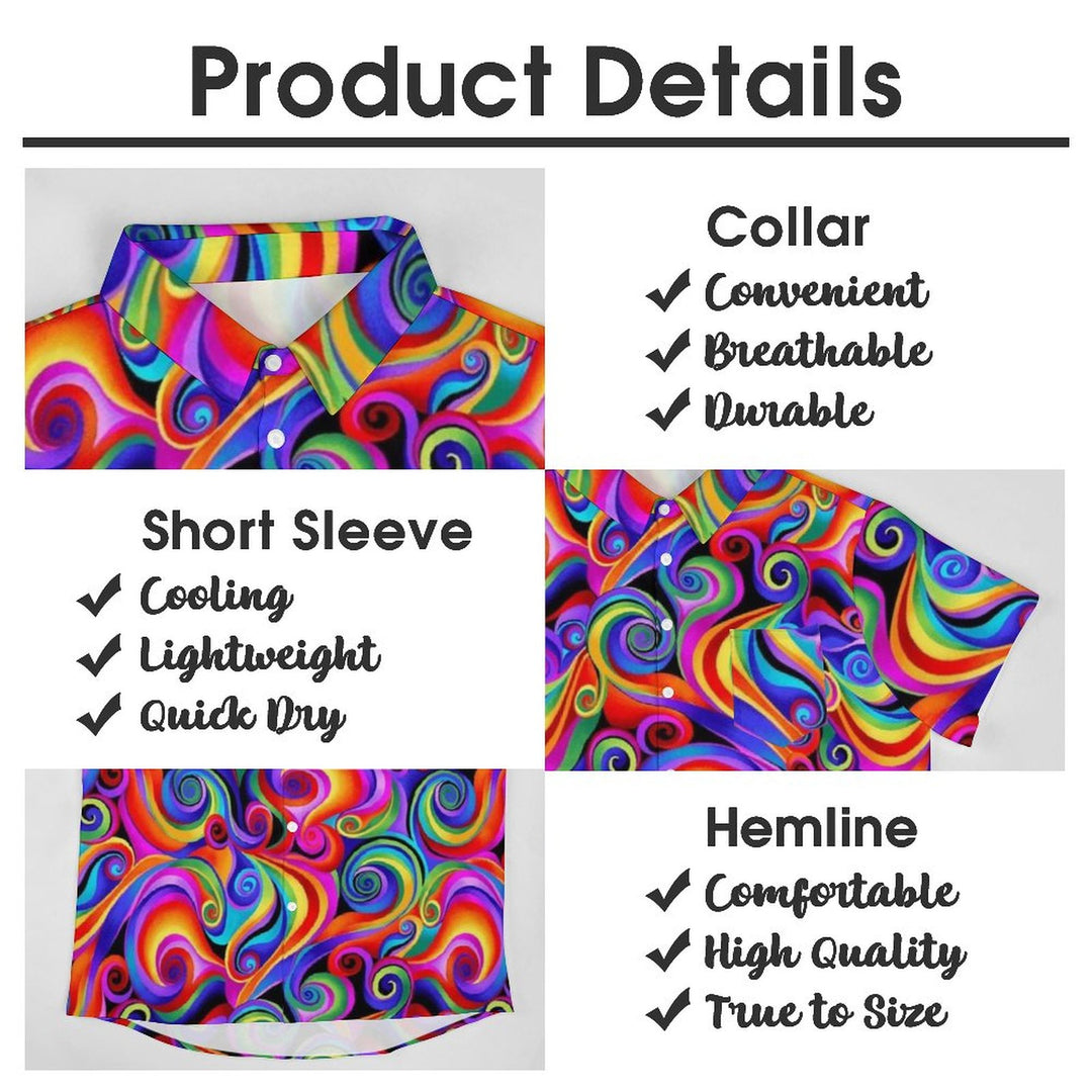 Men's Colorful Printed Casual Short Sleeve Shirt 2306103186