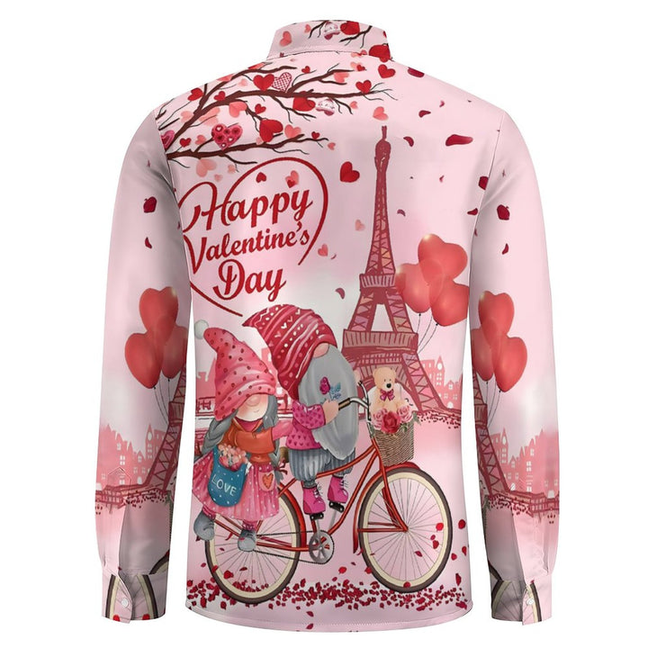 Men's Casual Valentine's Day Printed Long Sleeve Shirt 2312000358