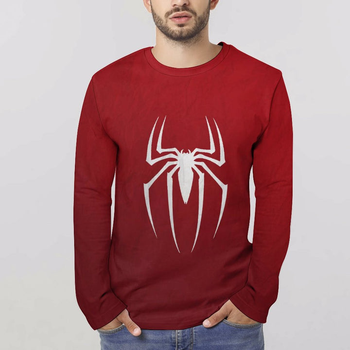 Men's Casual Spider Print Long Sleeve T-Shirt 2309000391